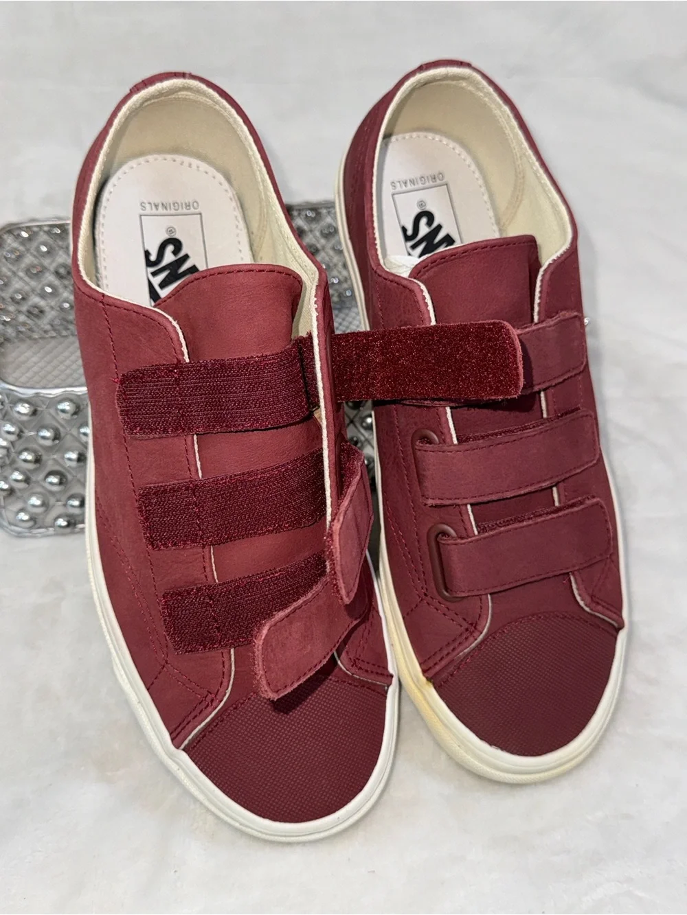 Vans  Maroon Triple-Strap Canvas Sneakers size 8 men / 9.5 women
